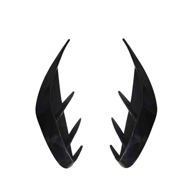 2pcs Gloss Black Rear Bumper Side Vent Canard Covers for KIA Stinger 2017-, ABS Car Styling