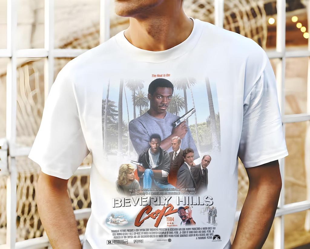 Beverly Hills Cop V16 T-Shirt Vintage 8 colors Men's T-Shirt DTG Digital Print SIZES S M L XL 2XL 3XL 4XL 5XL