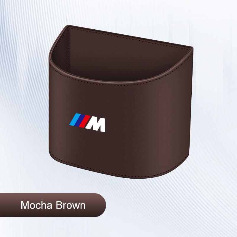 AAAOT1 For BMW M M3 M5 E36 E39 E46 E60 E90 E91 E92 F15 F30 X1X3 X5 Leather Car Storage Box Portable Door Hanging Bin,Backrest Trash can