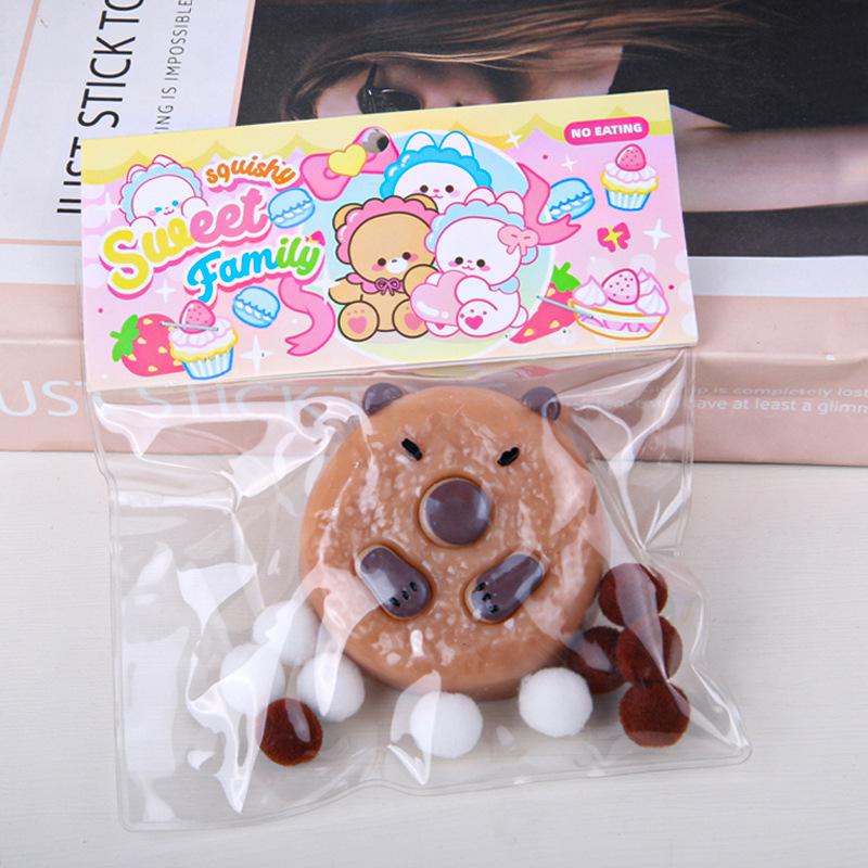 Non-Toxic Capybara Squishy Toy Slow Rebound Cute Brown Bear Animal Stress Relief Fidget Sensory Toys For Kids Adults Decompression Gift