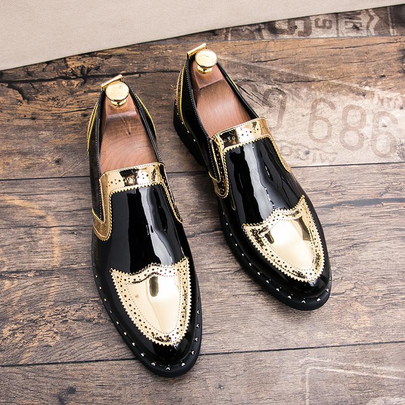 Business Loafers Men Casual Shoes Formal Office Shoes Men Patent Leather Moccasins Luxury Fashion Designer Slip On Driving Shoes