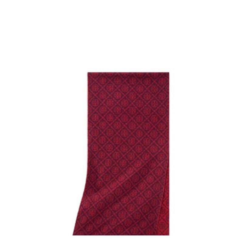 Tory Burch Шарф из кашемира и овечьей шерсти, однотонный, с принтом в виде круглого узора, унисекс, стиль для пары, красный 164571-600-Red OS