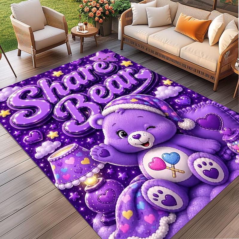 Care Bears Print Rug, Washable Floor Carpet, For Entryway Dorm Laundry Room Office Study, Home Decor Birthday Christmas Gift