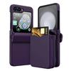 Пластиковый чехол для телефона Samsung Galaxy Z Flip 6 5 4 3 Flip6 Flip5 Flip4 Flip3 5G с полным шарниром и держателем для карт, противоударный чехол