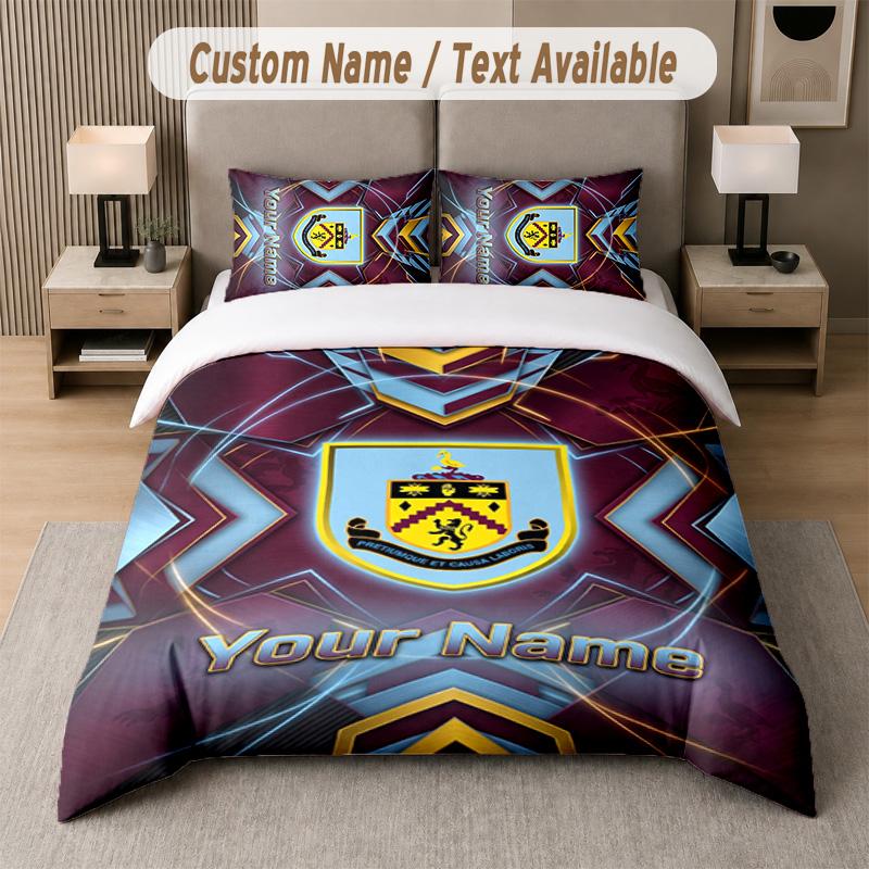 Burnley Football Design Bedding Set Custom Text 1 Duvet Cover & 2 Pillow Cases