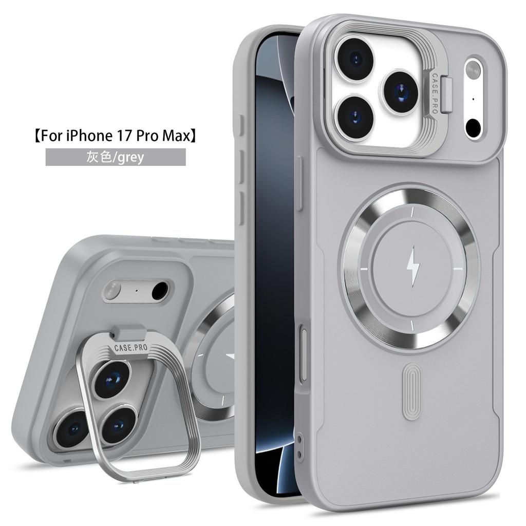 Luxury Lens Holder Magnetic Case For 17 Air 16 Pro Max 14 15 13 12 11 Pro Plus For Magsafe Charge Soft Silicone Cover