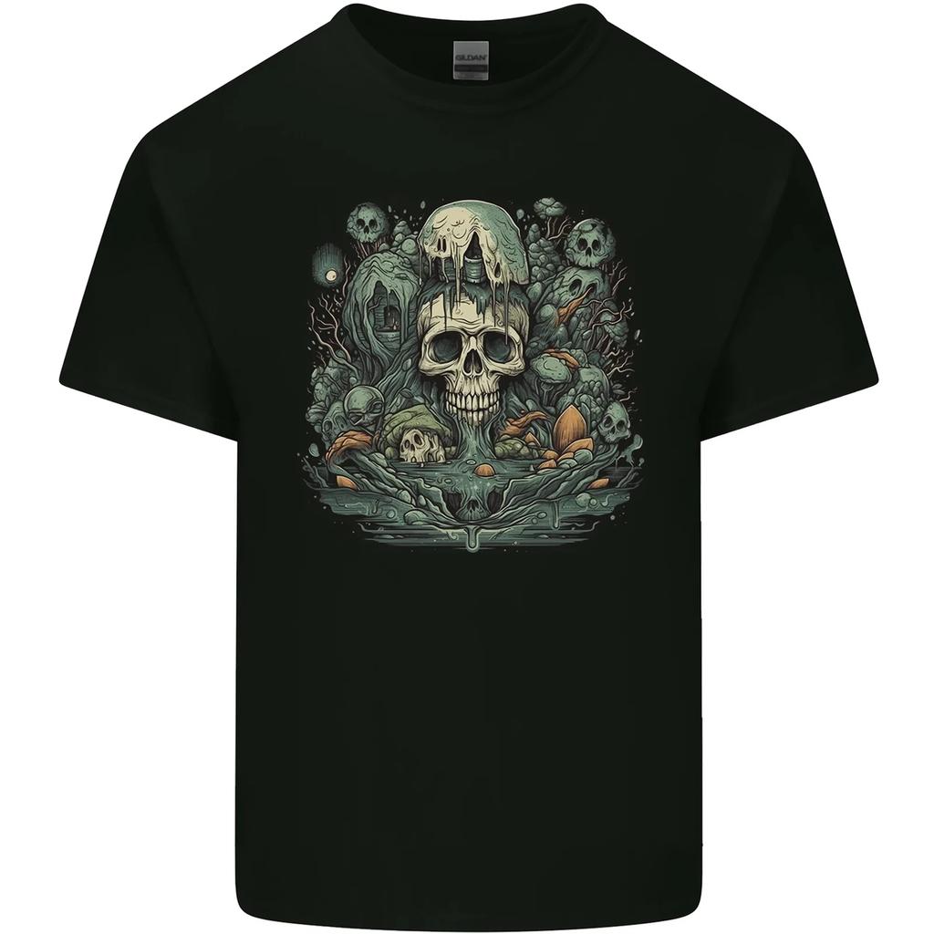 Skull City Biker Gothic Evil Kids T-Shirt Childrens
