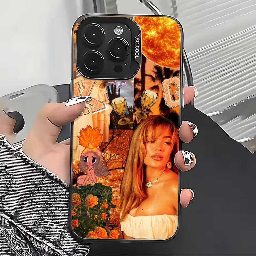 K-Karol G Мультяшный Чехол для Телефона для iPhone 17,16,15,14,13,12,11 Plus,Pro Max,XS,Цветной Серебряный Внутренний Чехол
