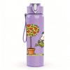 1PC Hedgehog Plant Date Art 750ml Color Plastic Sports Water Bottle Leakproof Flip Straw Lid Suitable for Sports Office Home Use