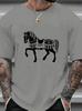 Unisexs Shortsleeved 100 Cotton Fashionable Casual Highquality Horse Print Pattern Loose And Comfortable Tshirt