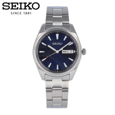 SEIKO SUR341P1 SUR341P Кварцевые Простые День Дата Синий Серебристый Нержавеющая Сталь Наручные Часы Для Мужчин