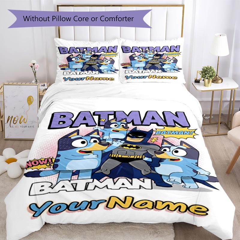 Bluey 1 Customize your name Bedding Set Breathable Duvet Cover with Pillowcases Home Decoration Birthday Gift