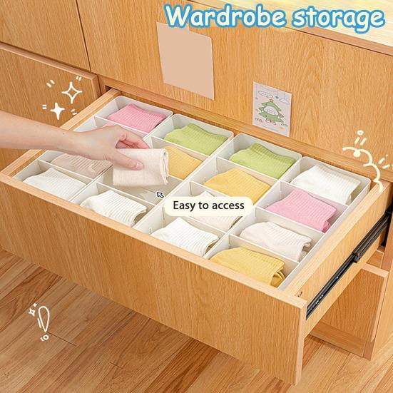Adjustable Drawer Divider Box Multi-Compartment Drawer Organizer Desk Storage Box with Removable Dividers for Cosmetics Snacks