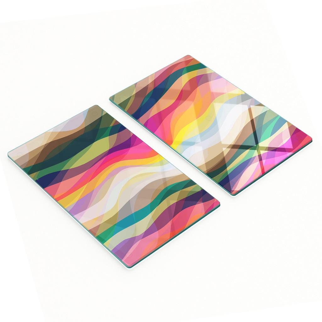 Decorative Tempered Glass Cutting Boards Abstract Waves 2x30x52 cm