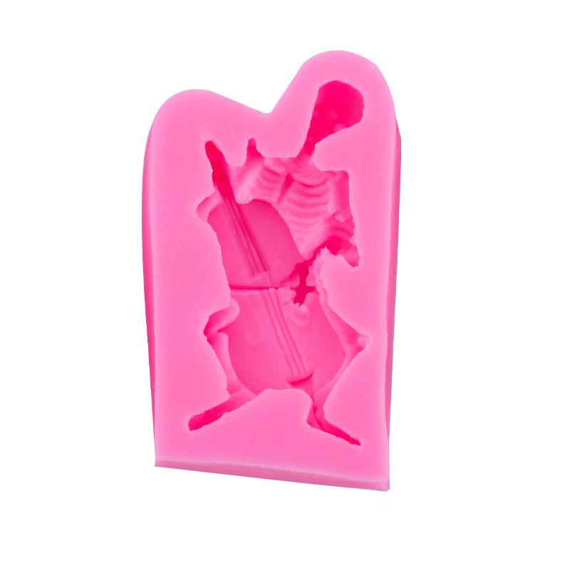 Силиконовая форма для Хэллоуина, скелета человека, форма для украшения торта из помадки, инструмент для пасты из сахарной резинки, 3D форма для шоколада