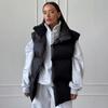 Womens Winter Quilted Oversized Puffer Vest Lightweight Zip Up Stand Collar Padded Puffy Sleeveless Jackets Coat with Pockets Warm Outerwear for Women