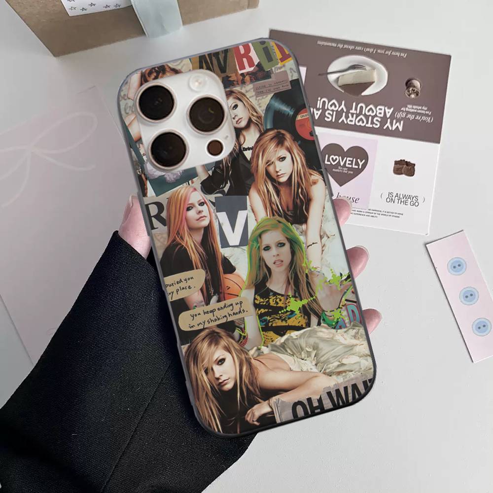 Чехол для телефона Avril Ramona Lavigne для iPhone 16 15 17 Pro 11 12 13 14 Pro Max Plus Мягкий силиконовый чехол-оболочка с волнистым рисунком