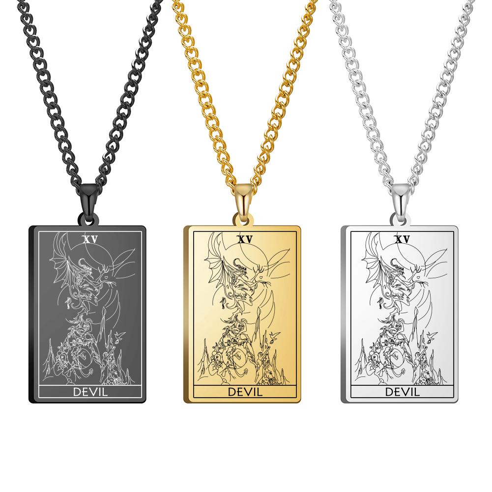 Dawapara Shadowscapes Tarot Первый набор карт Кулон-ожерелье Старшие Арканы Карты Таро Ювелирные изделия из нержавеющей стали