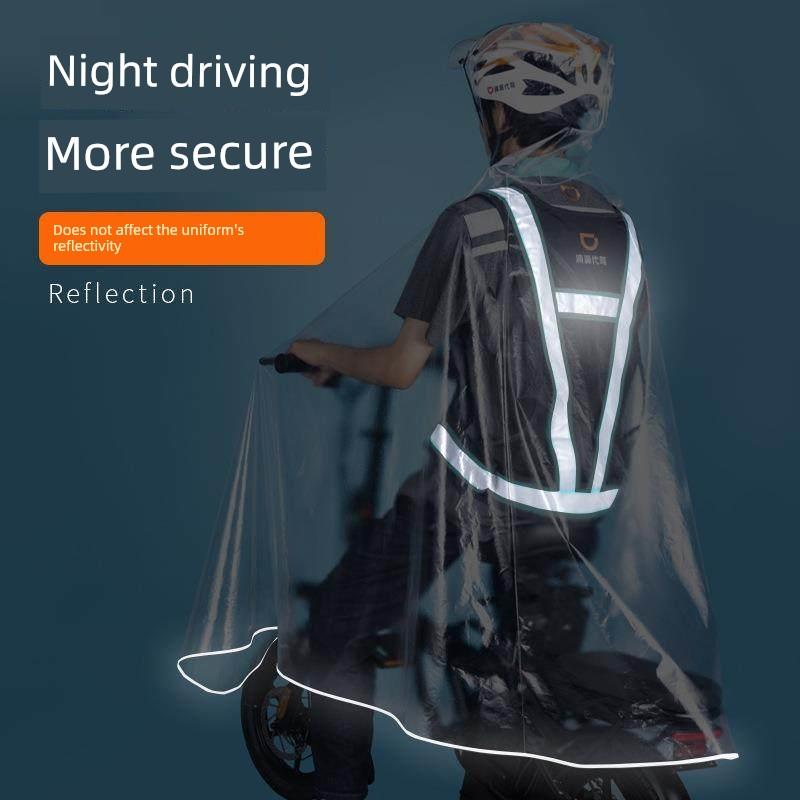 Raincoat for Delivery Drivers, Rain Gear for Men, Specialized for Cycling, Electric Skateboard, Folding Bicycle, Fully Transparent Rain Poncho