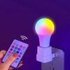 Светодиодная лампа RGB с 16 цветами, цоколь E27, напряжение 220 В, для домашнего освещения, с регулировкой яркости и 24-кнопочным пультом дистанционного управления, умная лампа для создания атмосферного освещения.