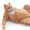 Simulated Lying Orange Cat Model PVC White Cat Figurine Statue Sculpture Decoration Ornament Kids Educational Animal Toy