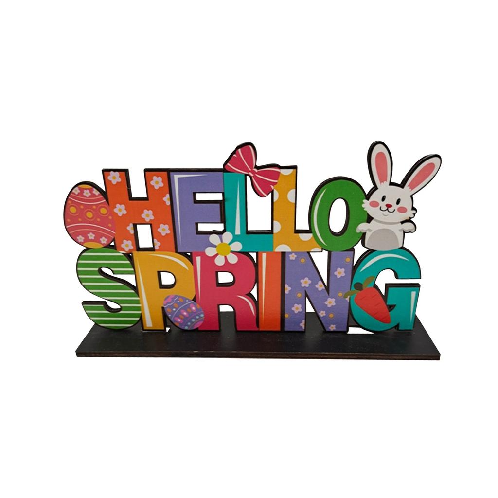 Деревянный Пасхальный Кролик Милый Стиль Домашние Украшения Декоративные Ремесла