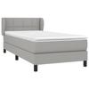 3126221 vidaXL Divan Bed with Mattress Light Grey 100x200cm Fabric