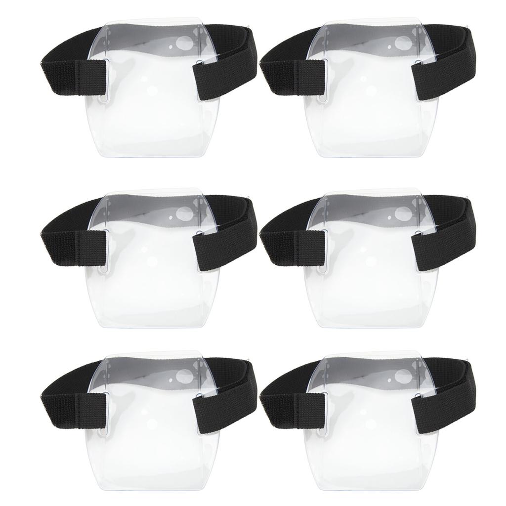 10 шт. держатель для бейджа на руку, регулируемый водонепроницаемый ПВХ-держатель для удостоверения личности на липучке для офисного автобуса