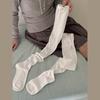 Korean Mesh Thigh High Socks Women Fashion Japanese JK Solid Color Knee High Stockings Summer Breathable Calf Sock Over The Knee