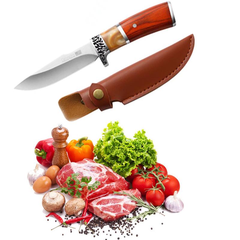 2023 Нож для мяса Кухонный острый нож Нержавеющая сталь Кухонный нож Рыбалка Барбекю Резка мяса и фруктов с подарочной крышкой
