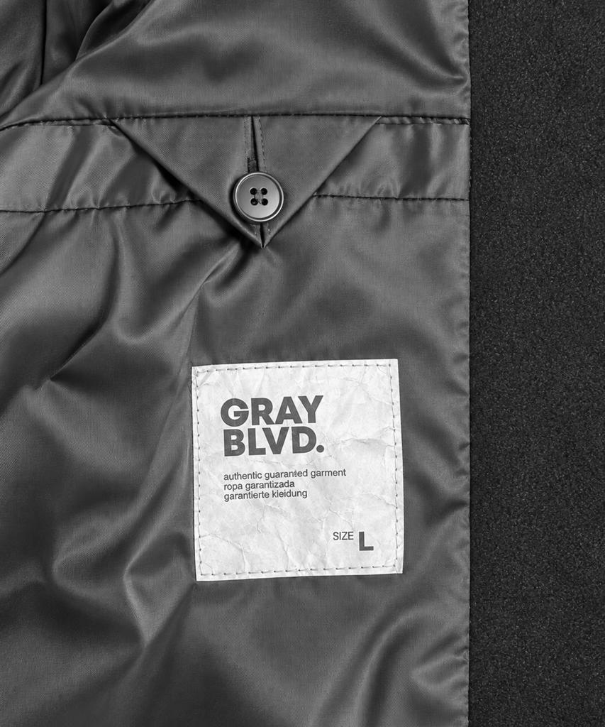 GRAYBLVD Лоуэлл Шерстяной Смешанный Однобортный Длинный Пальто (черный)