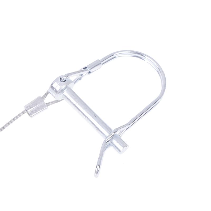 1Pc Stainless Steel Round Arch Wire Shaft Lock Pin With Anti-Lost Rope Coupler Pins Retainer For Farm Trailer Wagon Lawn Garden