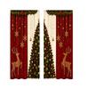 Christmas Print Blackout Curtains Living Room Dining Semi-Opaque Decorative Window Treatment Set