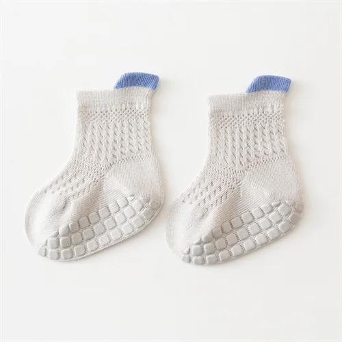 Сладкие кружевные носки для девочки, противоскользящие, с клейкими точками, однотонные, хлопковые, для младенцев, дышащие, детские носки для пола