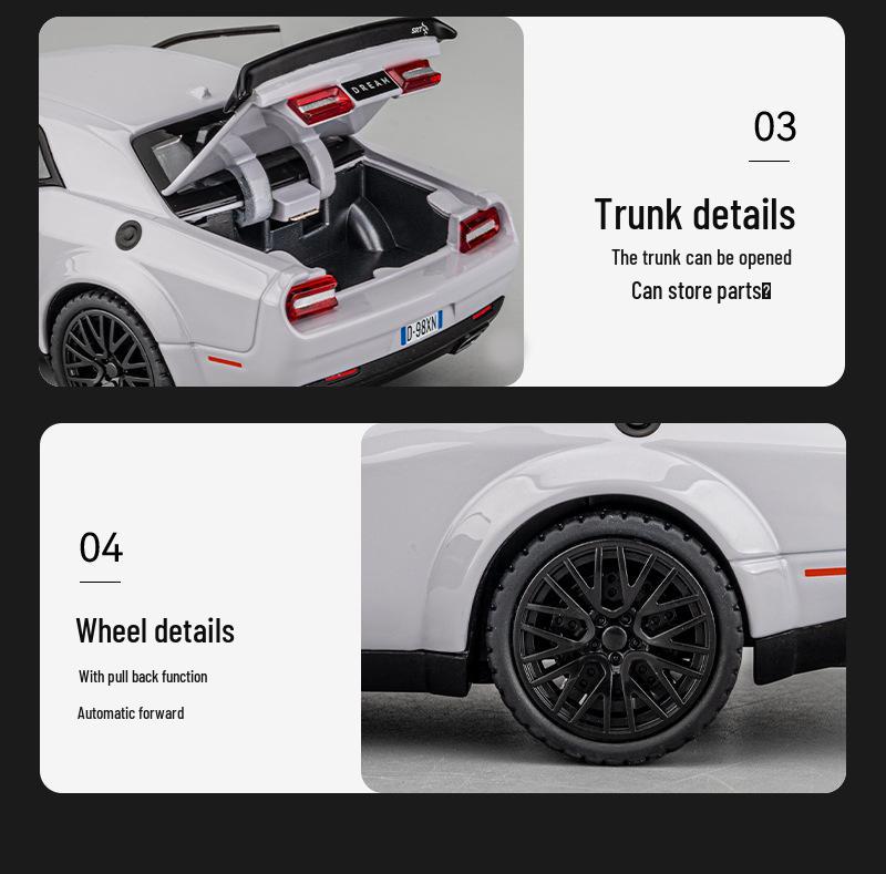 1:Литой автомобиль 32 Alloy Hellcat GTR с звуковыми и световыми эффектами