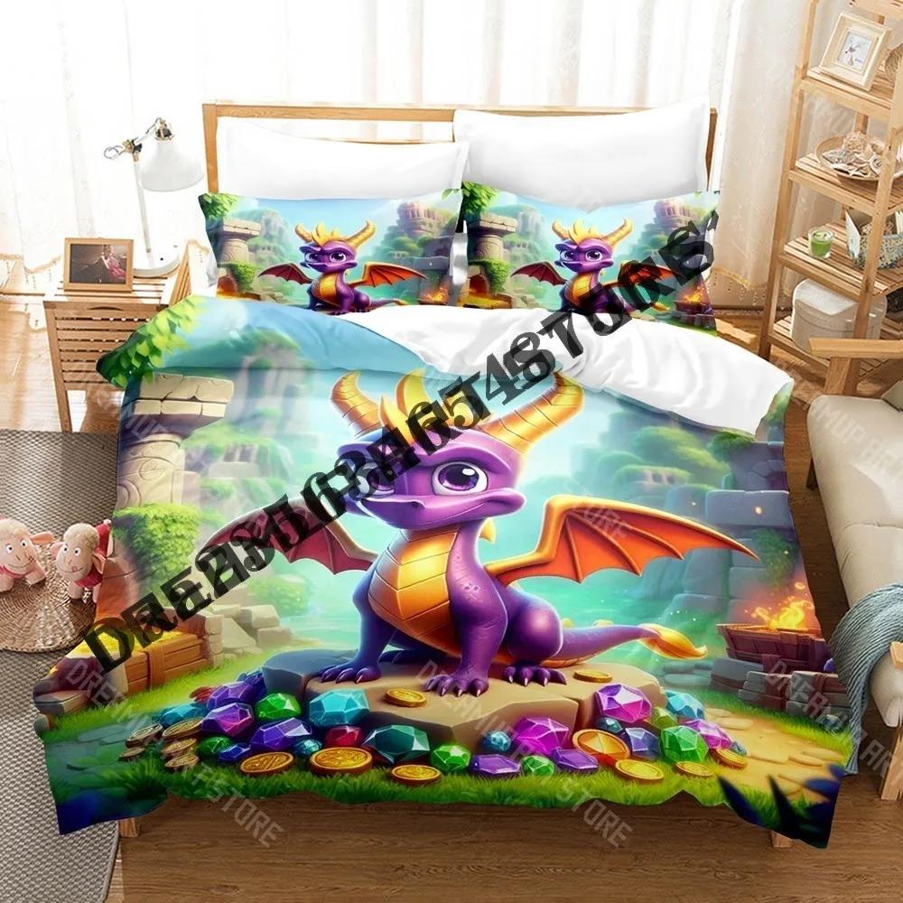 3D Печать Дракон и Золотые Монеты Spyro Reignited trilogy Комплект Постельного Белья Односпальный Twin Full Queen King Размер Комплект Постельного Белья Спальня Пододеяльник