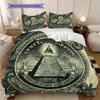 New World Order Illuminati bedding, duvet cover, pillowcase, home decoration, birthday gift (1 * duvet cover+2 * pillowcase, coreless)