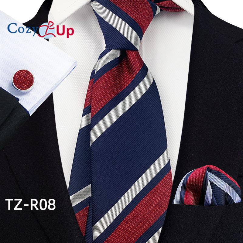 Cozy Up Набор из трех предметов, модный деловой мужской галстук с узором пейсли, включает в себя галстук, запонки, носовой платок