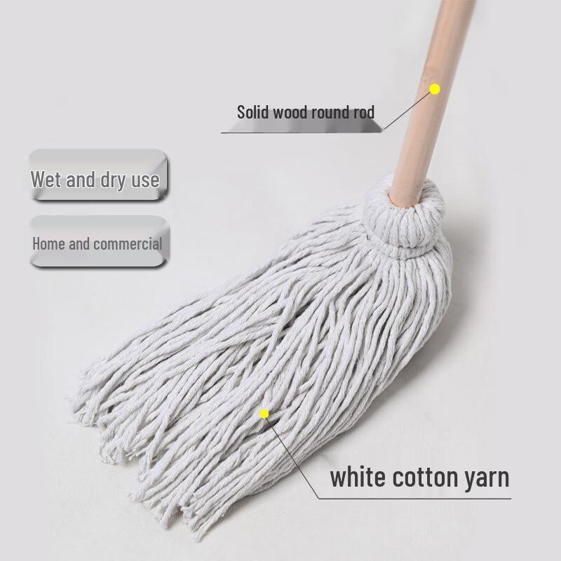Classic Wooden Handle Cotton Floor Mop
