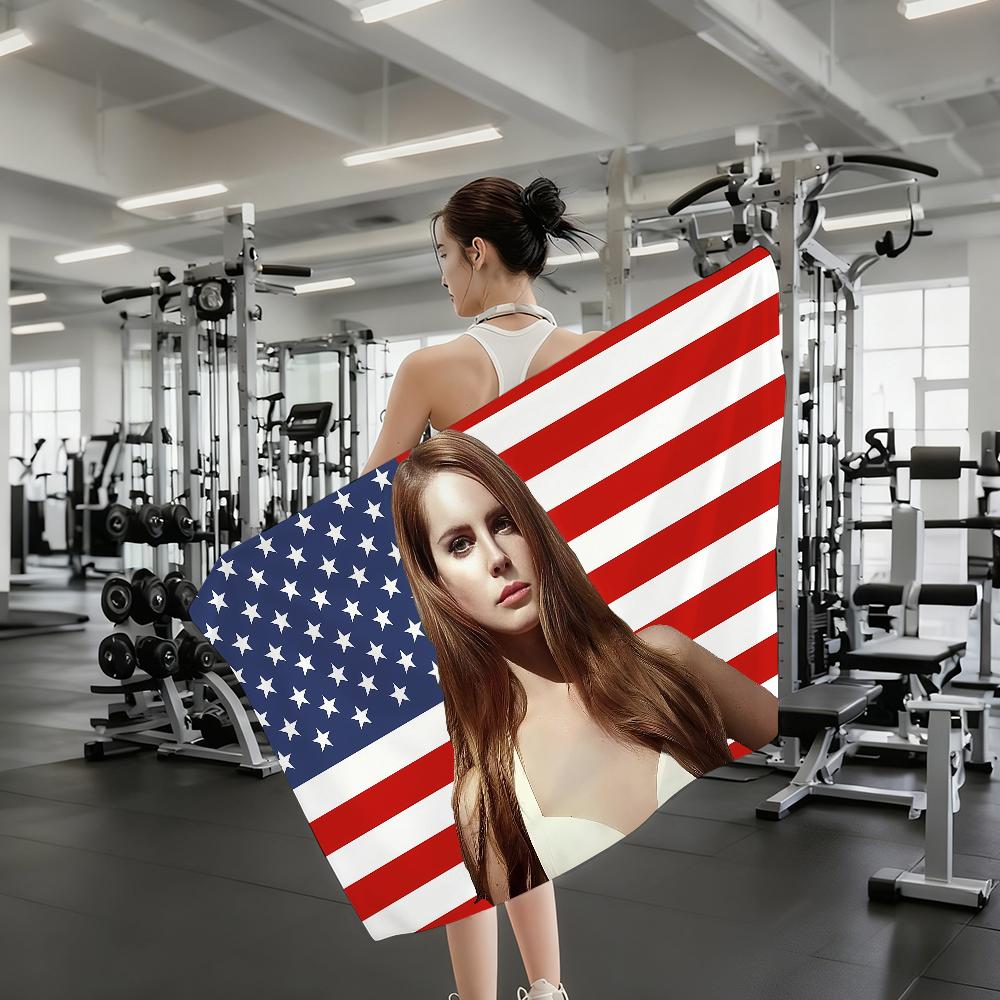 Полотенце с изображением певицы L-Lana Del R-Rey Быстросохнущие пляжные полотенца подходят для бассейнов, кемпинга, йоги и спортзала