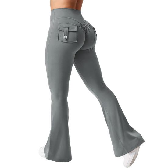 Женские брюки клеш, облегающие, с эластичной талией, тянущиеся, для йоги, однотонные, зауженные, клеш от колена, для спортзала, танцевальной студии, уличной одежды