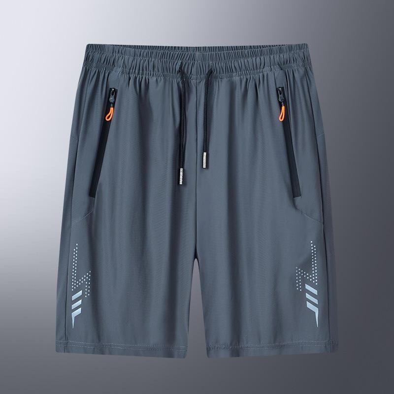 Мужские шорты из ледяного шелка, летние тонкие свободные брюки больших размеров, быстросохнущие дышащие мужские брюки для фитнеса