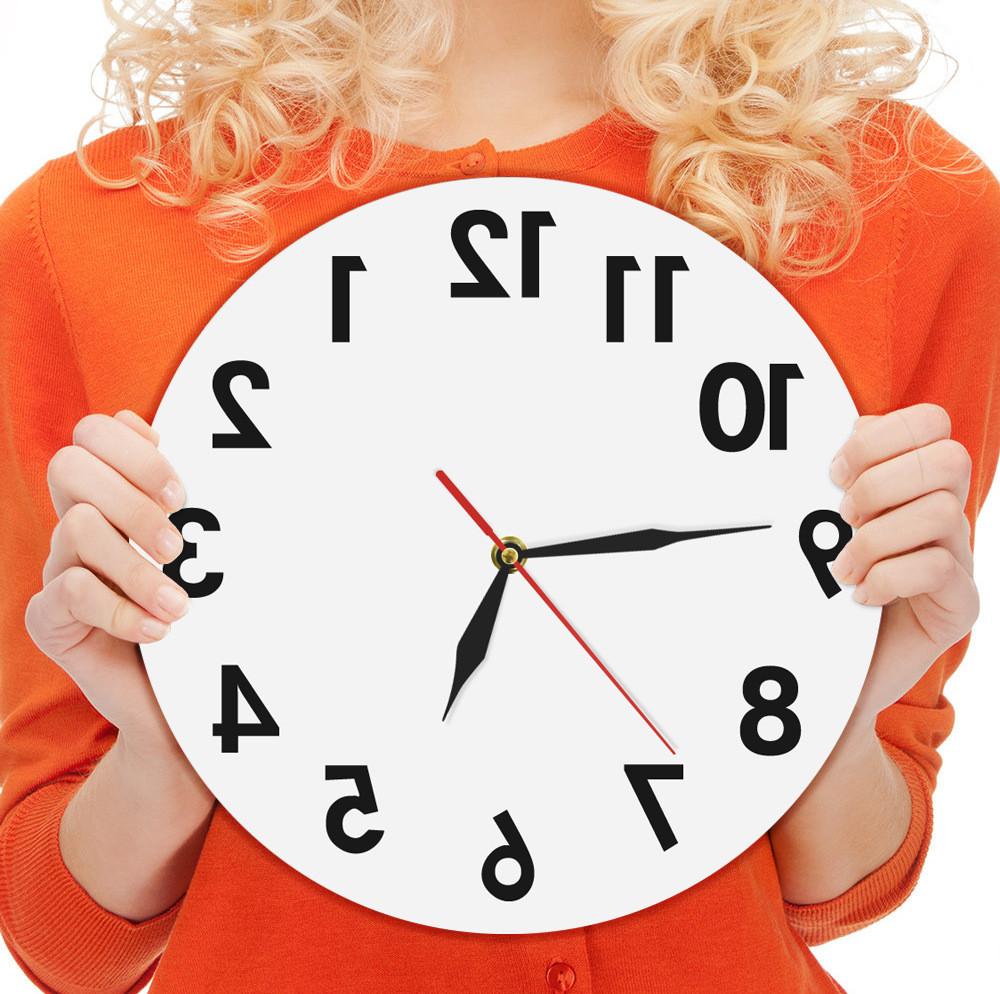 Anti Wall Reverse Clock Modern Backwards Time Run Counter Clockwise Watch Wall