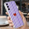 Чехол с узором в полоску и сердечками для Samsung Galaxy A57 A37 A27 A17 A56 A36 A26 A16 A55 A54 5G S21 FE S22 S23 S24 S25 Plus S26 Ultra Прозрачный Мягкий Чехол
