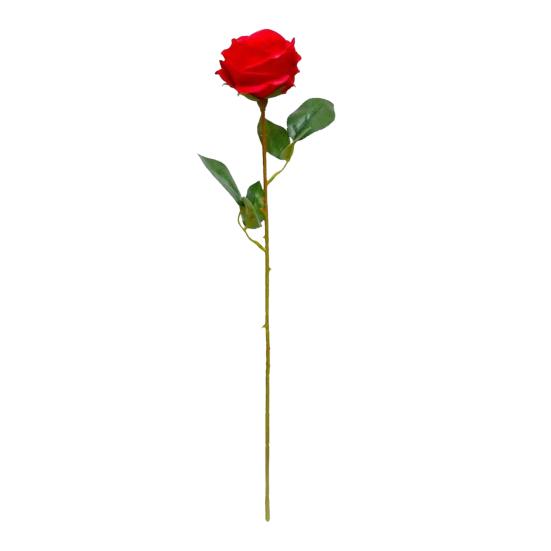 Artificial Rose Flower with Green Leaves Realistic Fake Silk Flower Branch Home Office Wedding Party Faux Bloom Decoration Table Centerpiece