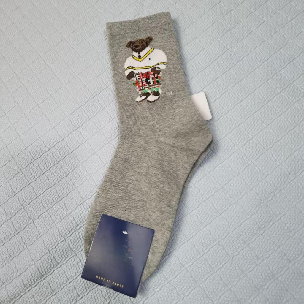 Осенне-зимние женские модные повседневные носки до середины икры с узором медведя