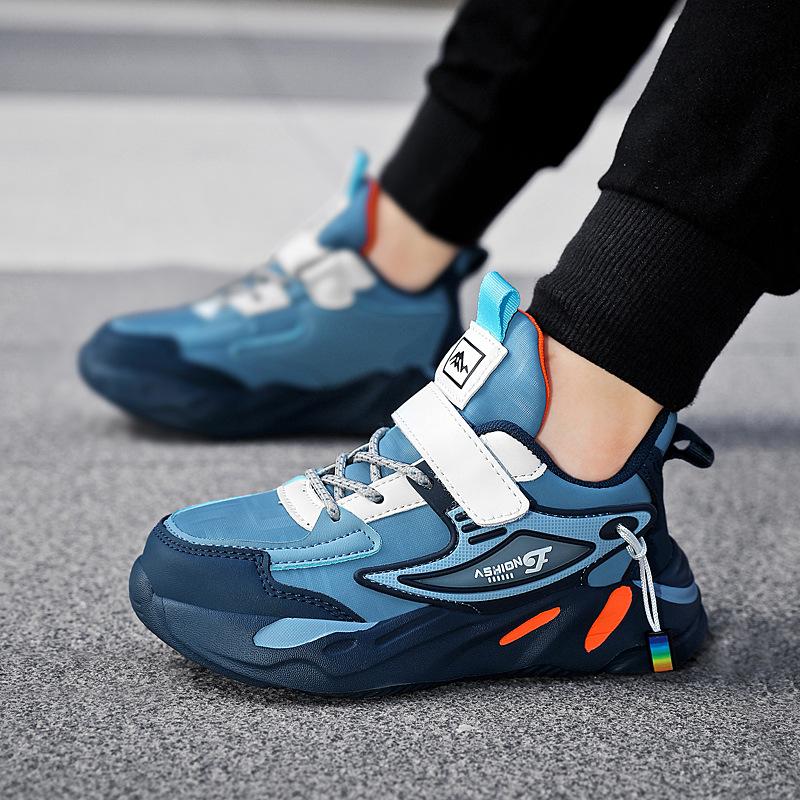 1879 обувь для мальчиков осень и зима кожаные кроссовки для детей среднего и старшего возраста детские весенние сетчатые дышащие кроссовки для бега для мальчиков