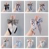 Flower Scarf Bow Keychain Printed Bag Accessories Headset Pendant Bowknot Bag Pendant  Car Keychain