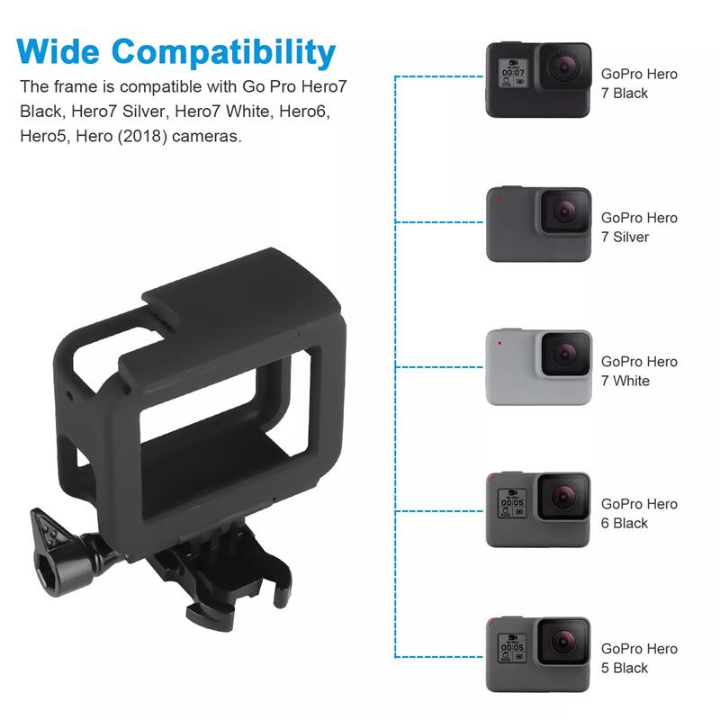 Защитный чехол-рамка для экшн-камеры Gopro Hero 7 6 5 Black Border Cover Camcorder Housing Mount Camera Accessories