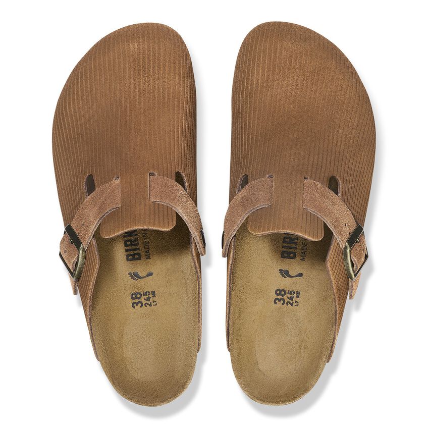 Birkenstock Бостонские рельефные вельветовые темно-чайные унисекс кроссовки 1028227